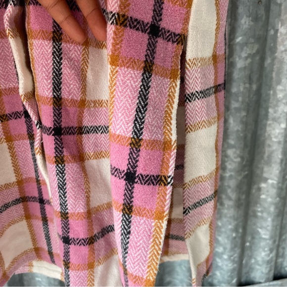 Pink Multicolor Plaid Shacket Coat Size Medium - Picture 6 of 7